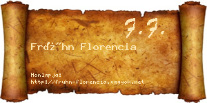 Frühn Florencia névjegykártya